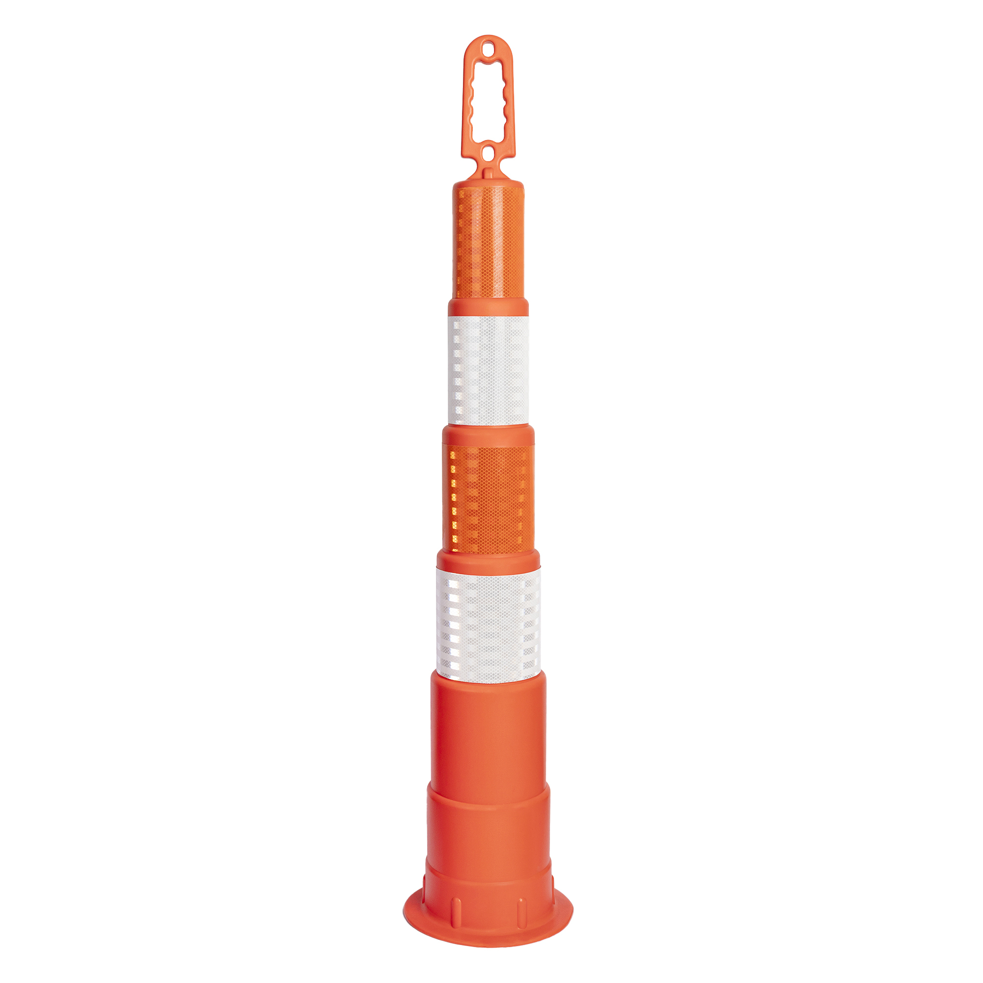 42" Orange Channelizer Cone with (4) 6" Hi-Intensity Prismatic Sheeting